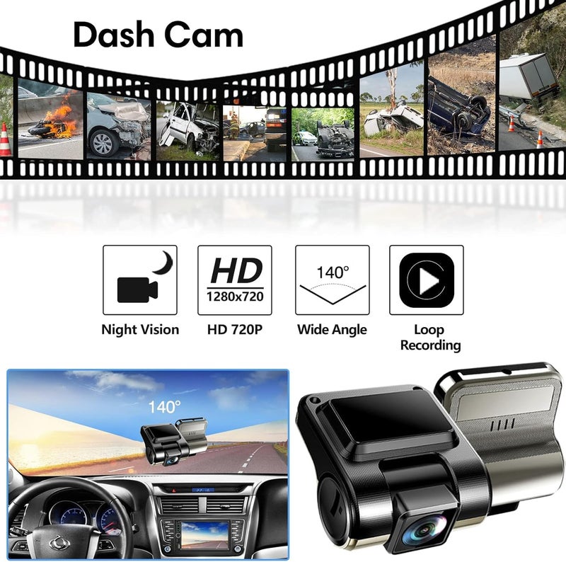 Leadfan Double Din Car Stereo with Dash Cam,Compatible with Apple Carplay,Android Auto,7 inch Touch Screen Car Radio Receiver with Bluetooth, Mirror Link, Backup Camera, Navigation, FM, USB/TF/AUX - Image 4